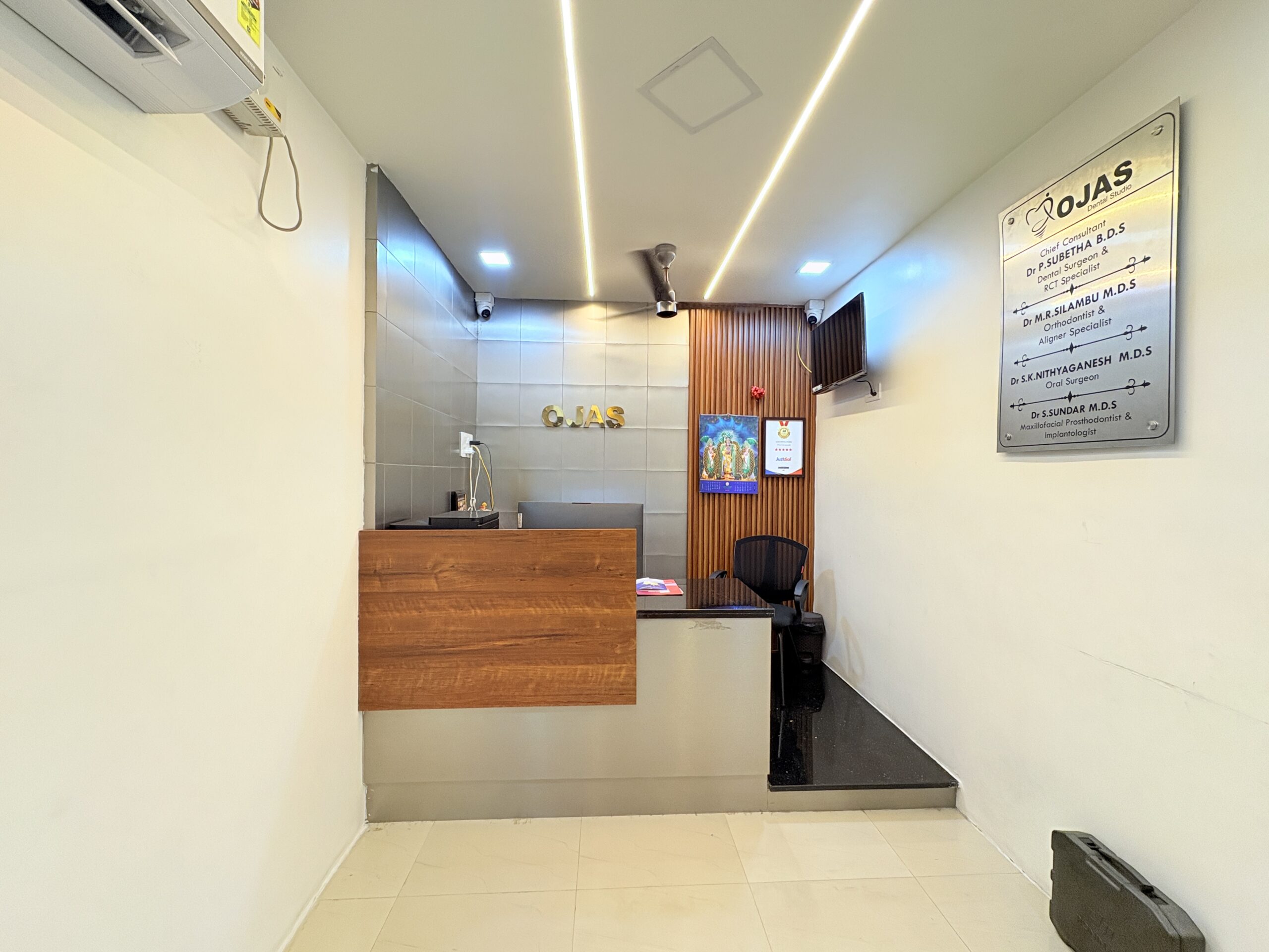 OJAS Reception best dental clinic in theni